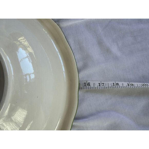 Vintage Iron Stone Wash Bowl/Basin and Vase/Pitcher Set White/Green - Picture 4 of 11